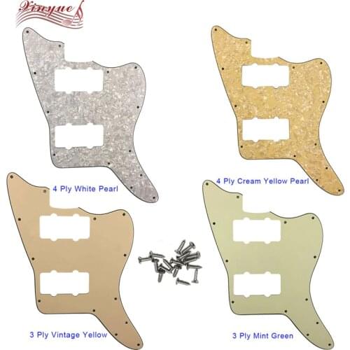 Pleroo Great qulitity Pickguard - For US 13 hole screws Jazzmaster electric Guitar pickguard Blank With 2 Pickups Replacement