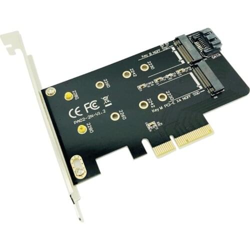PCIE to M2 Adapter M2 SSD NVME M Key SATA-based B Key to PCI-e 3.0 x 4 Controller Converter Card Support 2280 2260 2242 2230 M.2