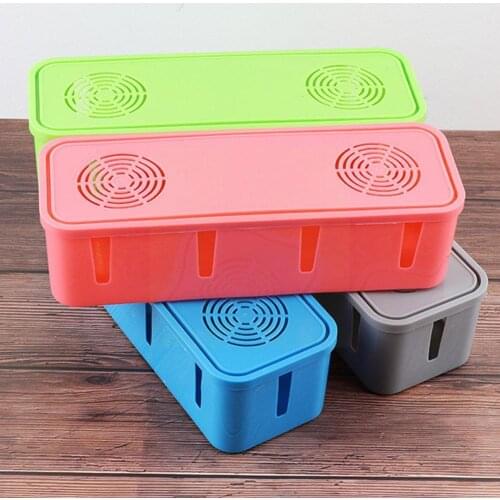 Candy Color Simple Plastic Desktop Embedding Device Storage Socket Power Finish Management Multi-function Wire Box Box Mini I3U5