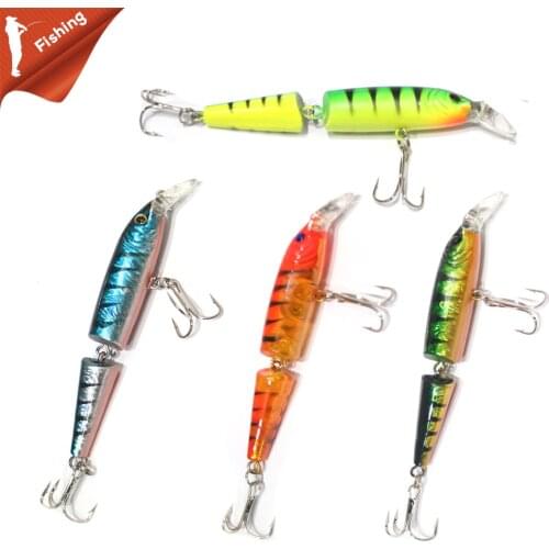 Professional Good fishing lure minnow quality bait 10.5cm 9.2g swim bait jointed bait equipped white hook 3D Eyes