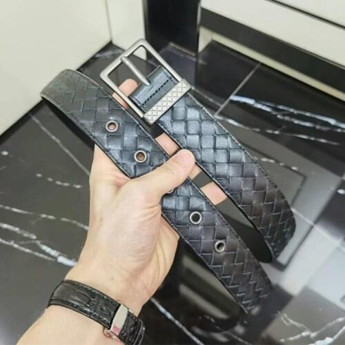 Genuine Leather Braided Belt Man Fashion Belts Luxury Waist Strap Male High Quality First Layer Cow Skin Girdle For Jeans Black