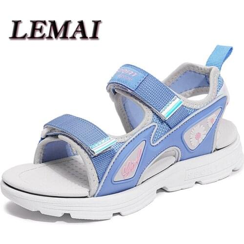 LEMAI Sandals For Girls Summer Casual Pink Beach Shoe Kids Breathable Footwears Sandals Rubber Sole Shoes Kids Sandal Blue