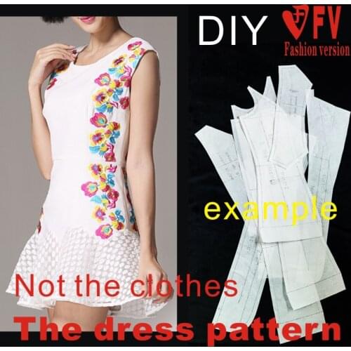 Clothing DIY The dress Dresses Sewing Pattern cutting drawing Womens Dress Sewing Template BLQ-93