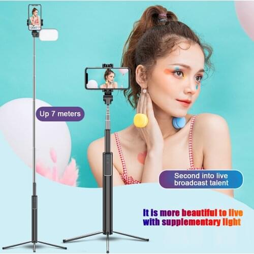 Foldable Handheld Monopod Shutter Remote Extendable Tripod For Iphone/Android/Huawei Wireless Bluetooth Selfie Stick Fill Light