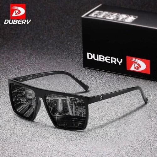 DUBERY Vintage Square Polarized Sunglasses for Men Women Mirror Driving Sunglasses Classics Black Glasses Shades Male UV400 2021