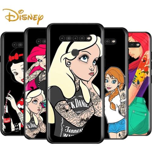 Tattoo Princess for LG G8 G8S G8X V30 V35 V40 V50 V60 ThinQ Q60 K40 K50 K51 K61 K71 K92 K62 Soft Black Phone Case
