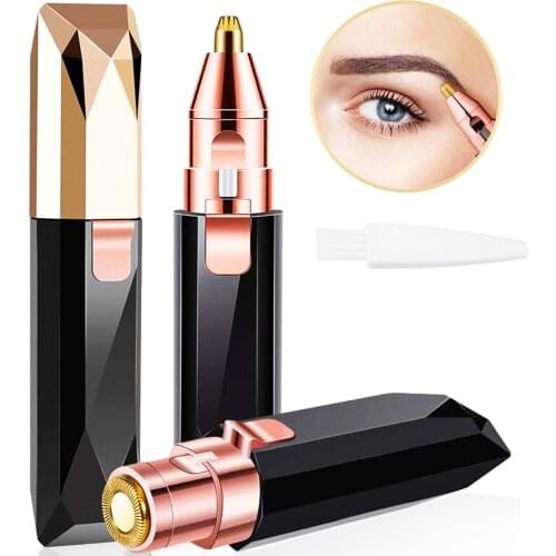 Eyebrow Trimmer Portable Epilator 2 In 1 Electric Epilator Eye Brow Lip Hair Removal Mini Face Body Hair Trimmer Womens Shaver