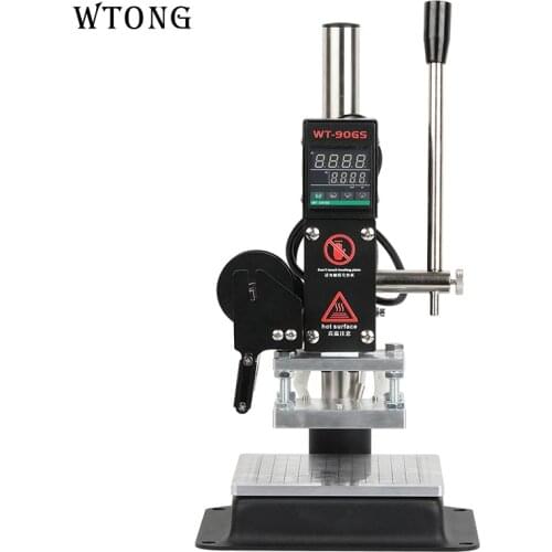 WT-90GS Stable Manual Hot Stamping Machine PU Leather Logo Trademark Wood Marking And Branding Machine Wallet Heat Press