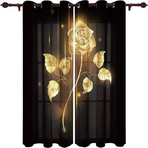 Golden Rose Glow Valance Curtains For Living Room Study Youth Bedroom Kitchen Outdoor Windows Custom Cotton Linen
