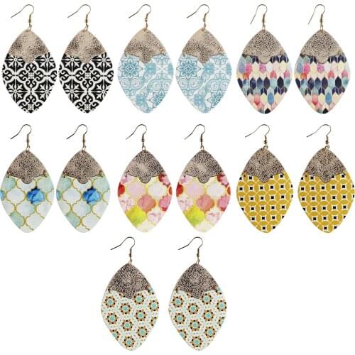 2020 New Leopard Simulation Fish Shape Double Sided Printed Leather Drop Earrings for Women