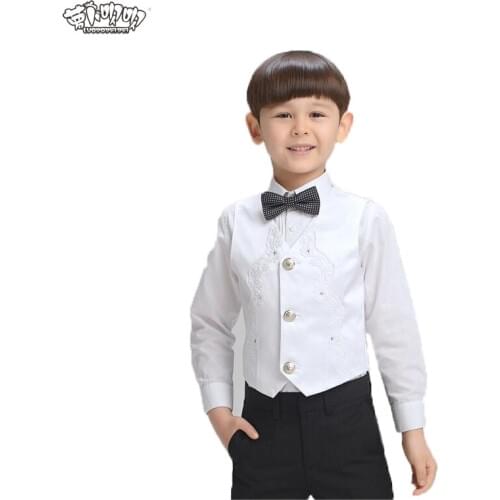 Boys Vest Kids Boys Gentleman Formal Suit Prince Vest Waistcoat Pageant Wedding Party Jacket Coat Performance Costumes N77