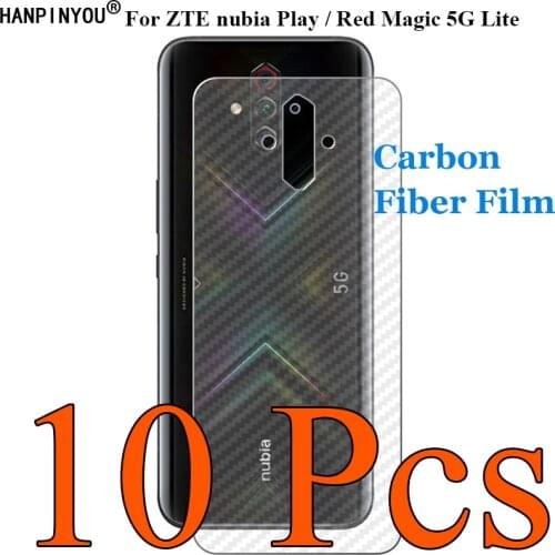 10 Pcs For ZTE nubia Play / Red Magic Lite 3D Ultra Thin Transparent Carbon Fiber Rear Back Film Skin Screen Protector Sticker