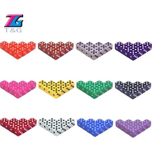 10 PCS Dices Cube Game 16mm D6 RPG Spot DIY Six Sided Game Toy Casino Kids Party Entertaiment