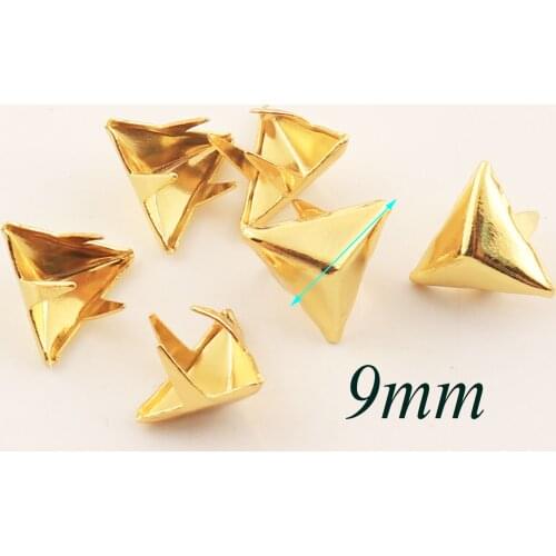 100 PCS Gold Stars Nailhead Jewelry Studs Rapid Nailhead Rivet Fastener Snaps Stud Prong Leather Craft-9MM