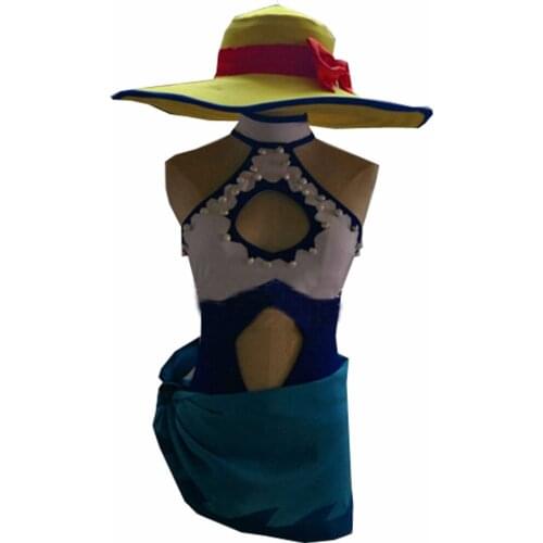 2017 Miss Fortune Cosplay Costume From LOL the Bounty Hunter Swimwear, Swimsuit With Hat