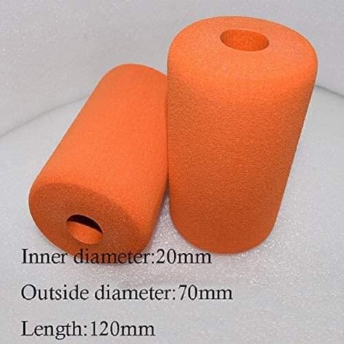 2X Orange 140/120x70x20mm Fitness Equipment Handle Grips Pipe Sponge Foam Rubber Tube Wrap
