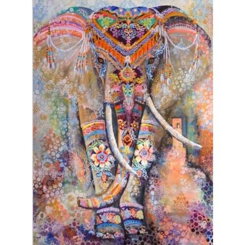 5D DIY diamond painting Color elephant Full square/round Embroidery Pattern Cross stitch kits mosaic wall stickers