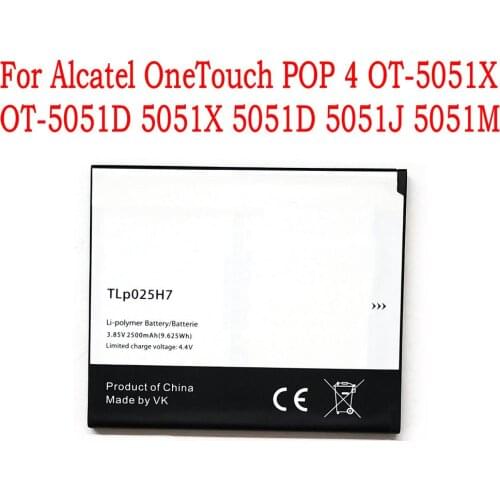 100% NEW Original 2500mAh TLP025H7 TLP025H1 battery for Alcatel OneTouch POP 4 OT-5051X OT-5051D 5051X 5051D 5051J 5051M