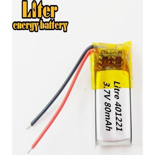 Bluetooth cell 401221 381221 041221 80mah MP3 3.7V lithium battery
