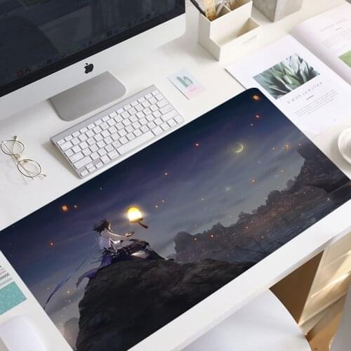 Genshin Impact Large Mouse Pad 90x40cm Gaming Accessories PC Laptop Gamer Mousepad Anime Antislip Non-skid Laptop Mouse Pad Mat