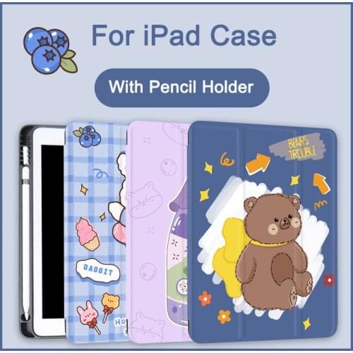 For iPad Air 4 Case iPad Pro 11 2020 12.9 Case iPad Cover With Pencil Slot For funda iPad 8th Generation Air 1 2 3 Mini 5 Case