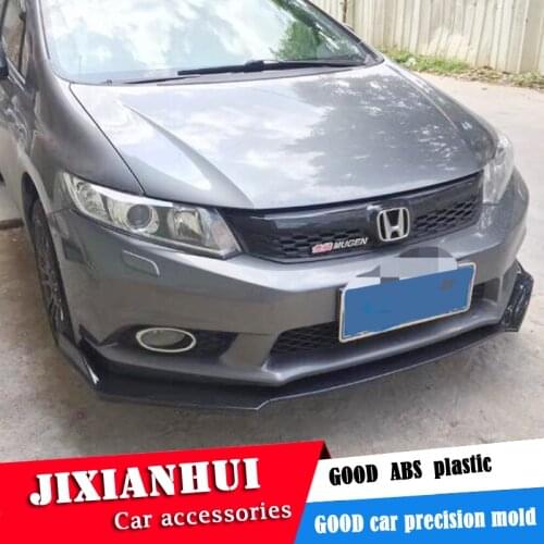 For Honda Civic Front shovel Body kit spoiler 2012-2015 Civic ABS Rear lip rear spoiler front Bumper Diffuser Protector
