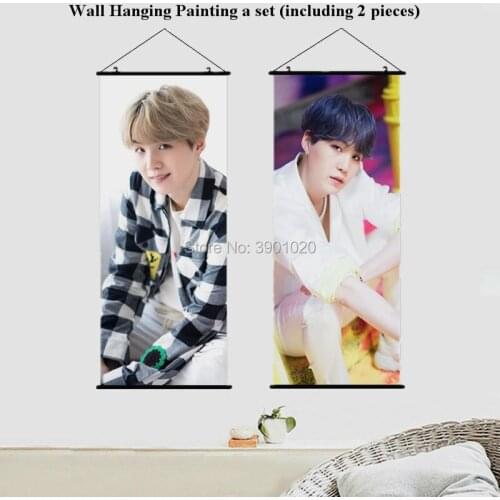 Home decor kpop suga Hanging Wall Scroll Painting picture 40cmx100cm girl gift wall Min Yoon Gi poster painting