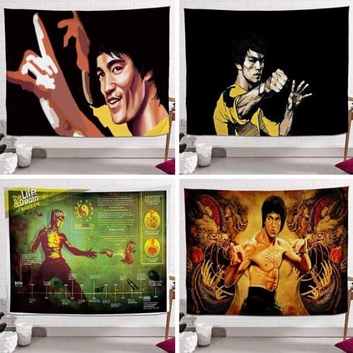 Bruce Lee Printed Tapestry Hippie Decoration Bedside Background Cloth Bedroom Poster Hanging Painting Tapestry Decoration Mural