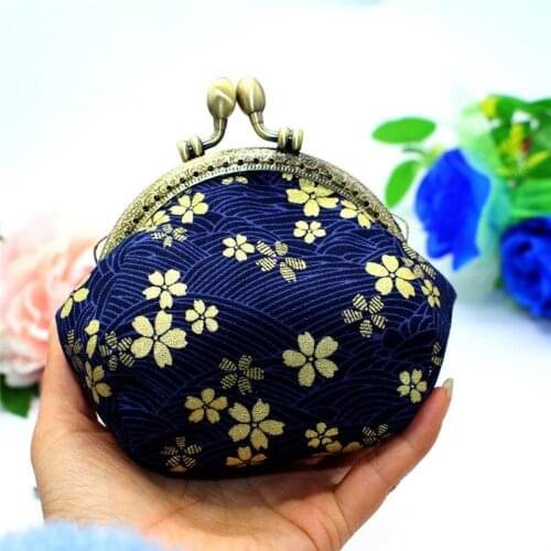 Hot Sale A New Cotton Fabric Coin Purse Hand-bronzed Printed Small Wallet Mini Wallet Women