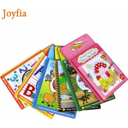 6 Style Kids Water Drawing Book & Magic Pen Water Dinosaur Coloring Books Painting Board for Children Educational Learning Toys