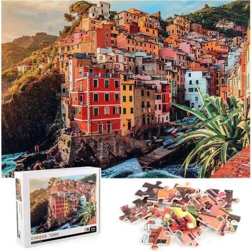 JINLETONG Colorful 1000 Piece Puzzles for Adults Well Made Jigsaw Puzzle 1000 Piece Creative Adult Puzzle Village jigsaw puzzle