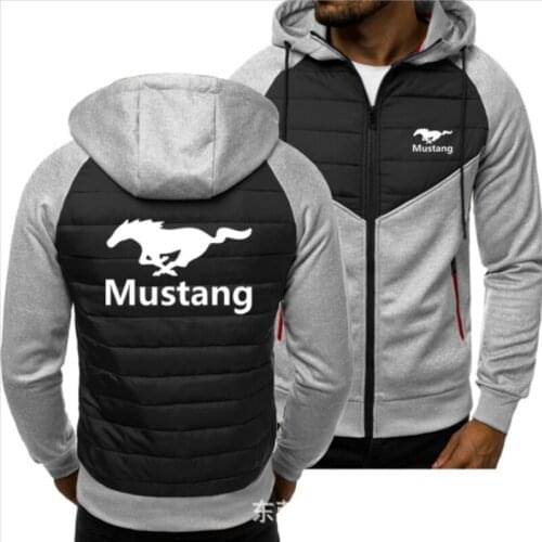 2021new Men for MUSTANG Car Logo Print Spring Autumn Mens Jacket Casual Sweatshirt Long Sleeve Mens zipper Jacket Man Hoody
