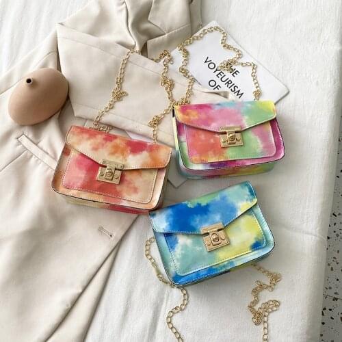 Cheap Womens bags With Free Shipping Trend 2021 Tie Dye Bag Tassel Designer Shoulder Crossbody Bag Female Handbags Flap Purses