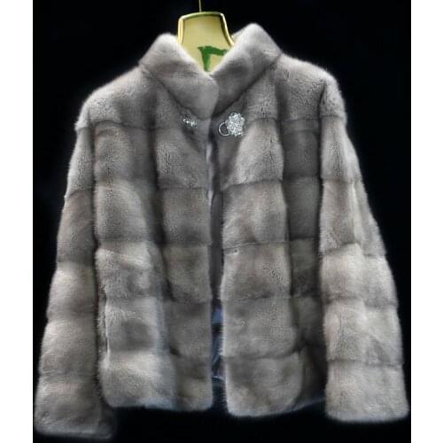 Womens new mink fur jacket Real mink fur jacket High quality mink fur coat Winter warmth Fashion Casual European style street s