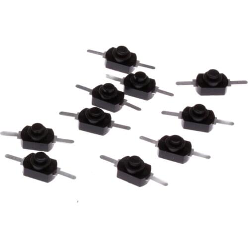 New 10Pcs/Set 1A 30V DC 250V Black Latching On Off Mini Torch Push Button Switch