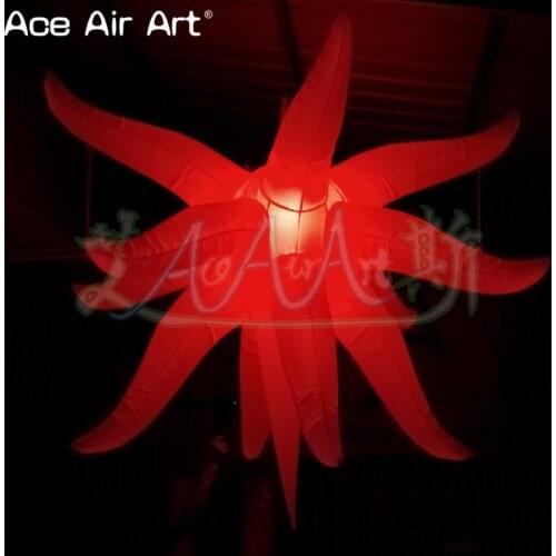 New arrival inflatable ceilling decoration giant party event inflatable led curved cone stars balloon for weddings and stage