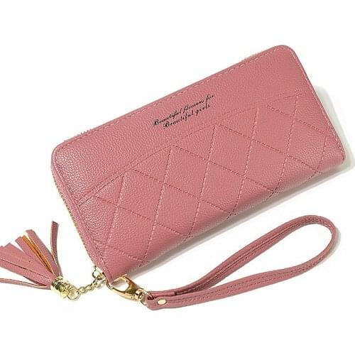 NEW Women Wallets PU Leather Female Plaid Money Purses Fashion Ladies Cellphone Wallet With Zipper Coin Pocket Card Holders