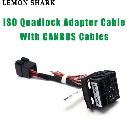 Adapter ISO To Quadlock Canbus Adapter RCD330 Plus RCD510 Conversion Cable for VW Golf Jetta Polo Tiguan Passat CC Upgrade