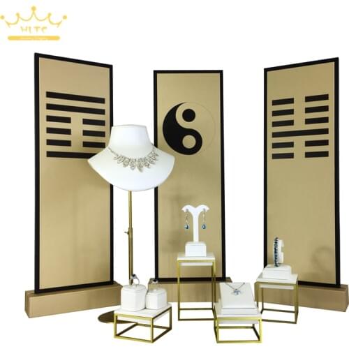 Jewelry Shop Window Display Stand Stainless Steel Holder Necklace Earring Bracelet Jewelry Stand Background Board