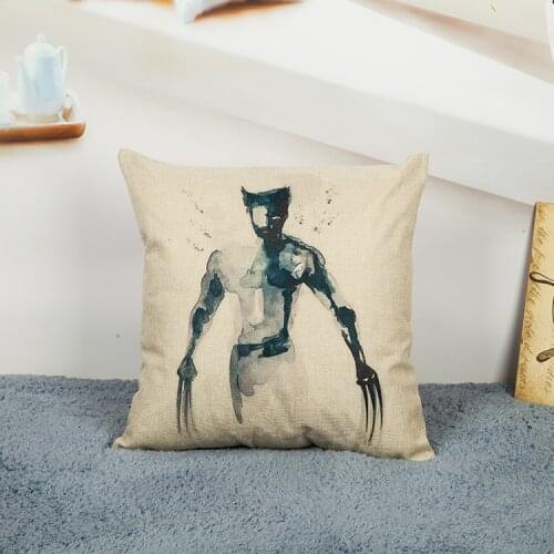 Pillow Cover Seat Sofa Embrace Pillow Case Home Decor Oil Paint Style Super Hero Cushion Cover Cotton Linen Decorative Throw