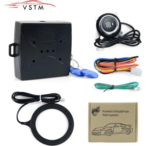 Anti-theft System Auto Car Alarm Start Stop Engine Starline Push Button RFID Lock Ignition Switch Keyless Entry System Starter