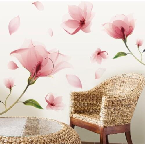 Romantic Flowers Wall Stickers Teenager Girl Room Decor Warm Living Room Sofa TV Background Wall Decoration Art Wallpaper