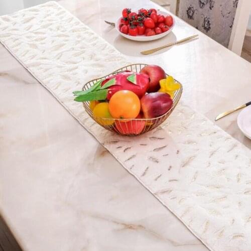 Christmas Tablecloth Runner Bronzing Feathers Party Dinner Holiday Decoration Wedding Restaurant Tablecloth Home Decoration