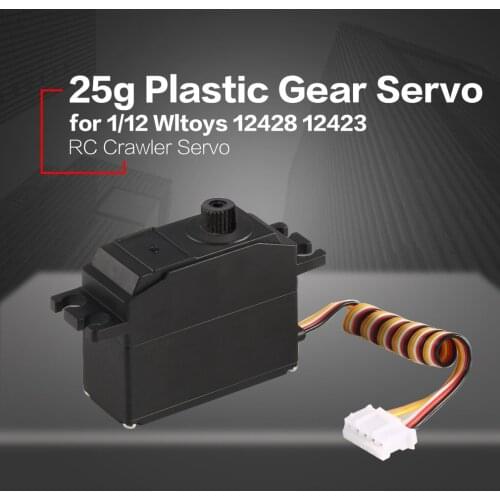 New 25g Plastic Gear Servo 4.8-6V For 1/12 Wltoys 12428 12423 RC Car Truck Model Steering Part Accessories