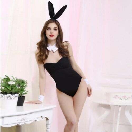 2color Sexy Underwear Bunny Leotard Bodysuit Set Catwomen Cospaly Bunny Girl Dress Cute Bunny Costume for Role Plays