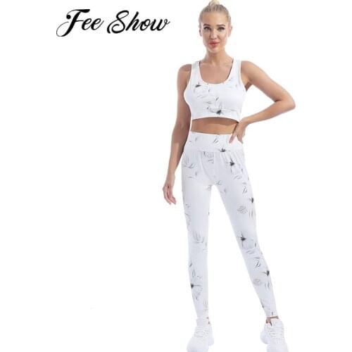 2Pcs Yoga Tracksuits Summer Sportswear Sleeveless Sports Vest Women Running Gym Fitness Outfits Pads Bra Top+Leggings Pants Set