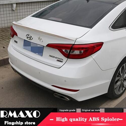 For Hyundai Sonata 9 Spoiler 2016-2017 Sonata 9 High Quality ABS Material Car Rear Wing Primer Color Rear Spoiler