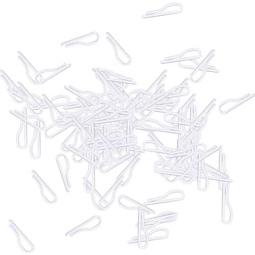 Pack of 100, Transparent Packaing Shirt Clips Pins without teeth for Clothes Trouser Dress Undewear
