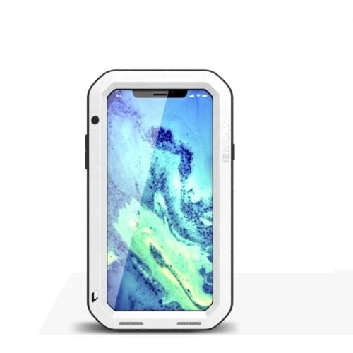 Love mei Waterproof Shockproof Silicone Metal Phone Cover For iPhone XS Case