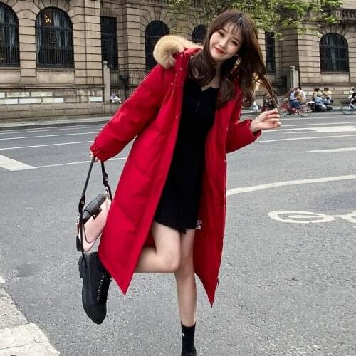 Natural Fox Fur Collar Parkas Women Winter 2021 White Duck Down Jacket Female Hooded Long Black Coat Warm Casaco Feminino Gxy132